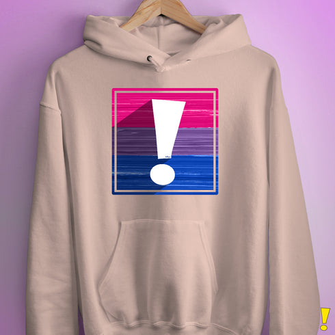 Bisexual Pride Flag Exclamation Point Hoodie - Light Pink